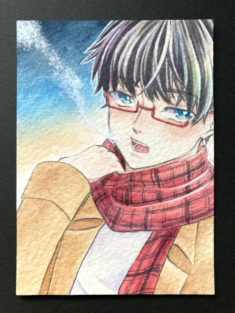 【ATC】カラーイラスト 原画 【マフラー】