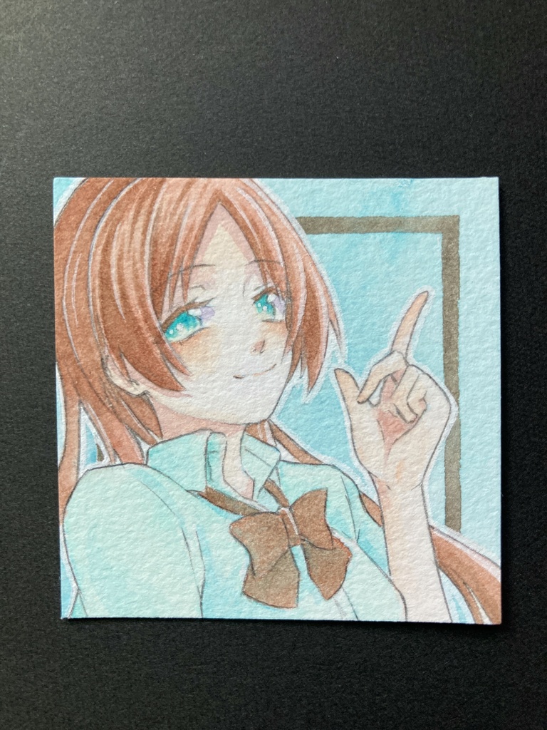 【5.5cm角】カラーイラスト 原画 【チョコミント】