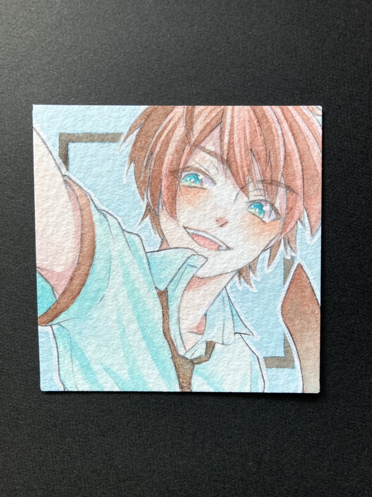 【5.5cm角】カラーイラスト 原画 【チョコミント】