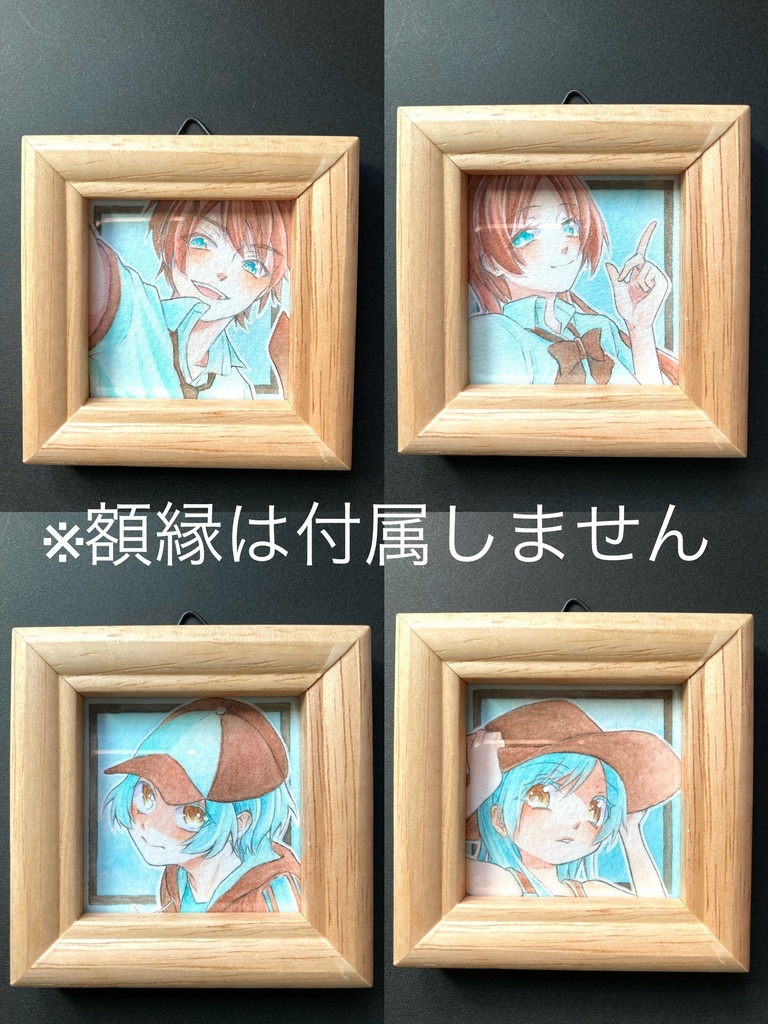 【5.5cm角】カラーイラスト 原画 【チョコミント】