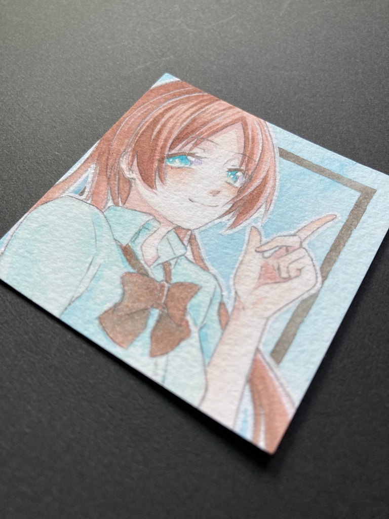 【5.5cm角】カラーイラスト 原画 【チョコミント】