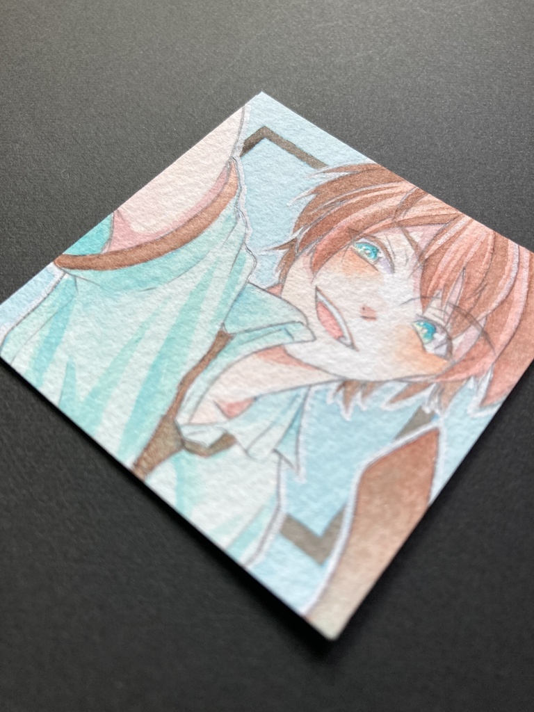 【5.5cm角】カラーイラスト 原画 【チョコミント】