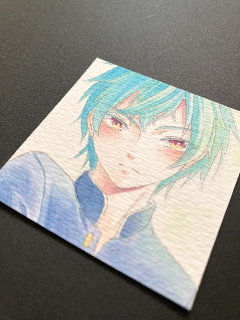 【5.5cm角】カラーイラスト 原画 【カラーインク】