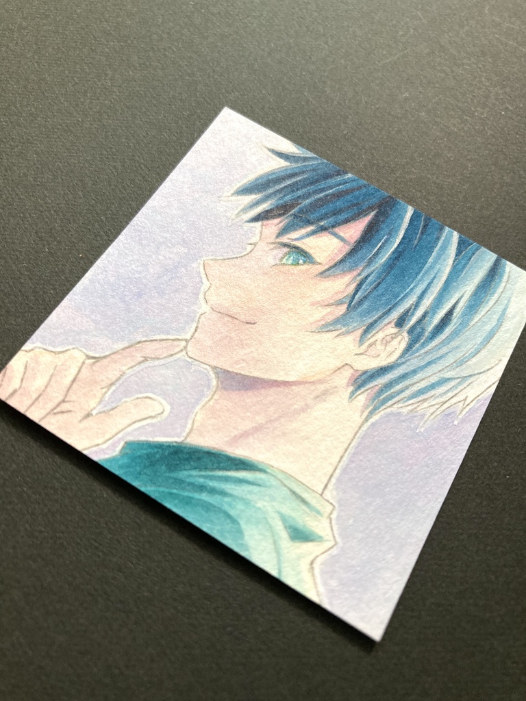 【5.5cm角】カラーイラスト 原画 【カラーインク】