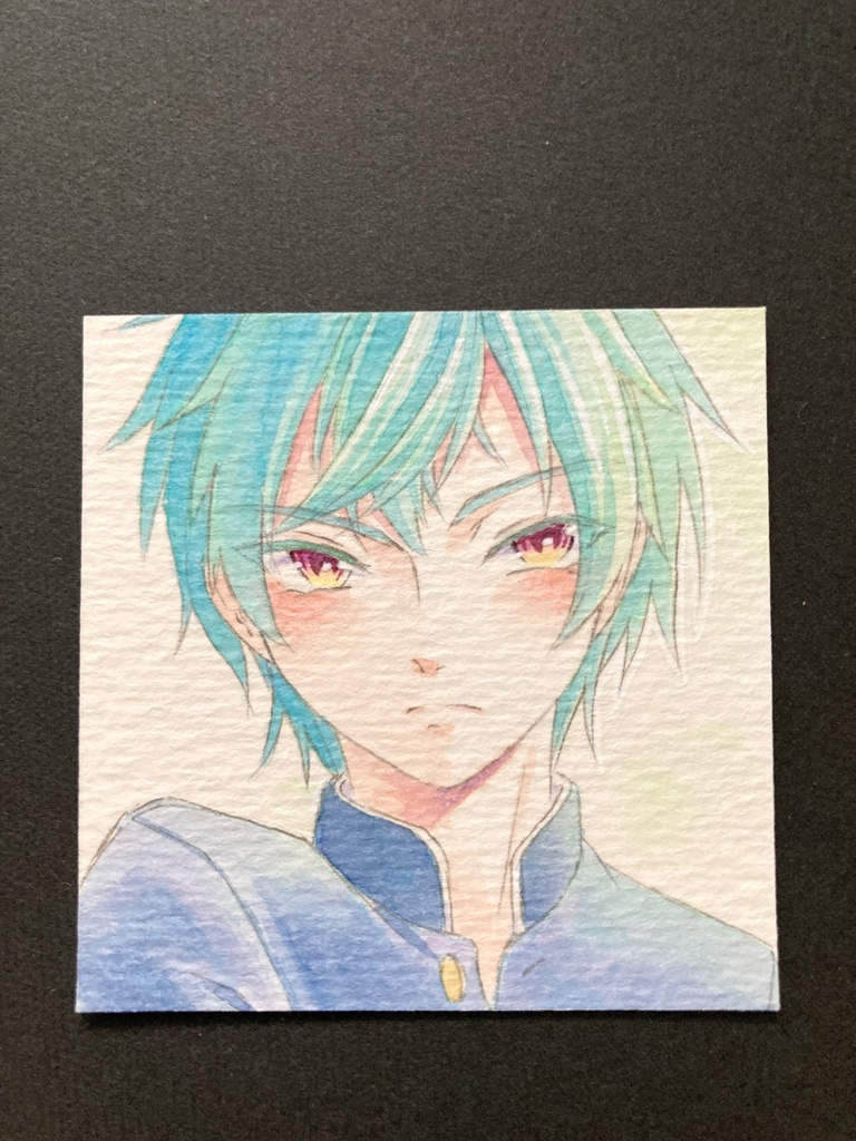 【5.5cm角】カラーイラスト 原画 【カラーインク】