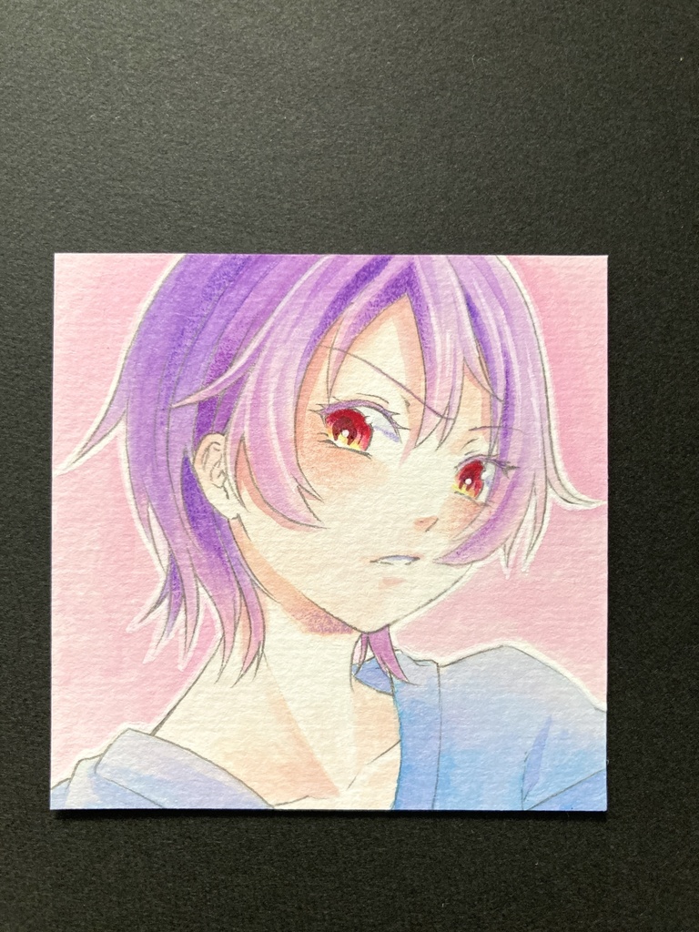 【5.5cm角】カラーイラスト 原画 【カラーインク】