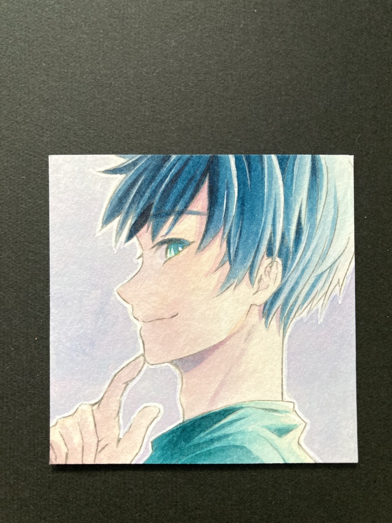 【5.5cm角】カラーイラスト 原画 【カラーインク】