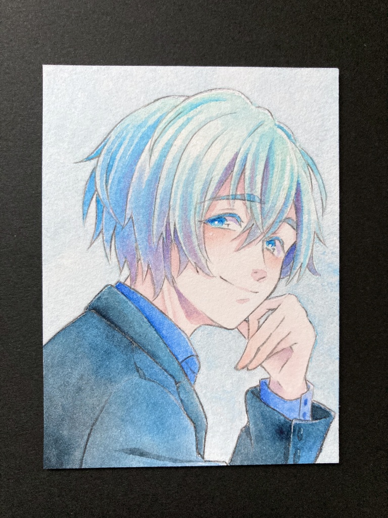 額縁付き【7.5×5.5cm】 カラーイラスト 原画