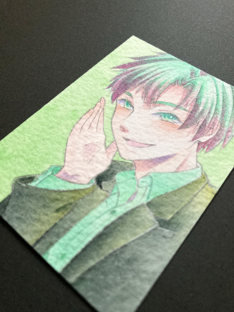 額縁付き【7.5×5.5cm】 カラーイラスト 原画