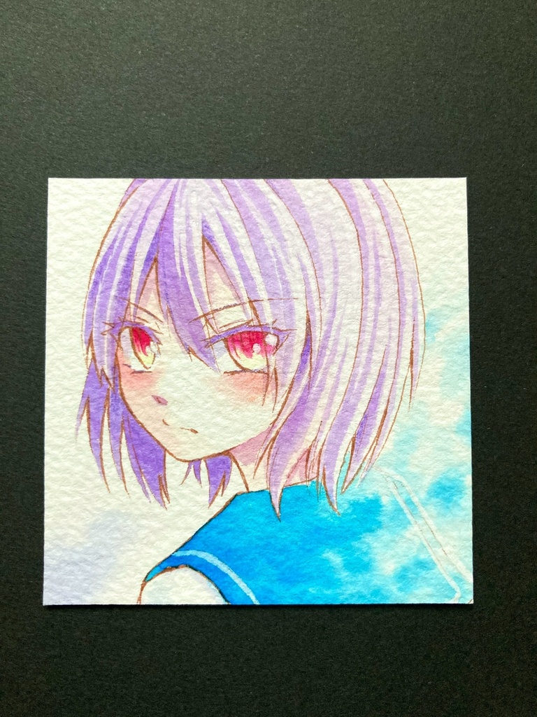 【5.5cm角】カラーイラスト 原画【カラーインク②】