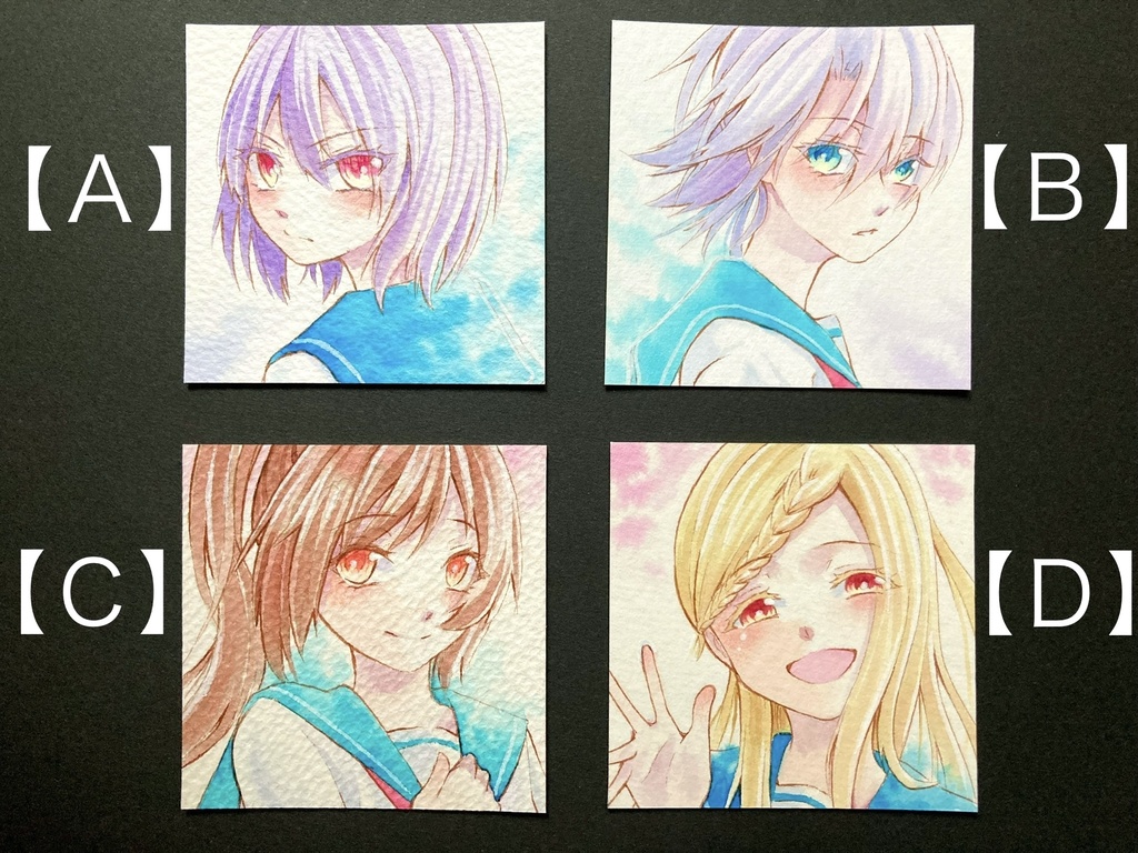 【5.5cm角】カラーイラスト 原画【カラーインク②】