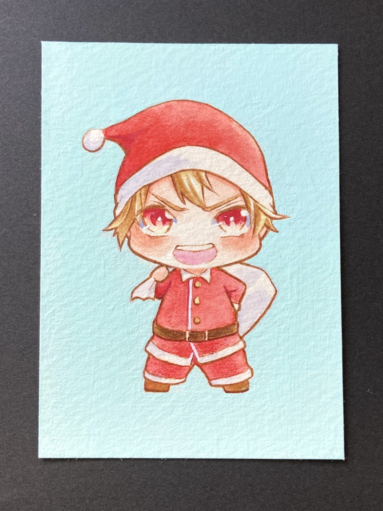 【ATC】カラーイラスト 原画 【クリスマス・ミニキャラ】