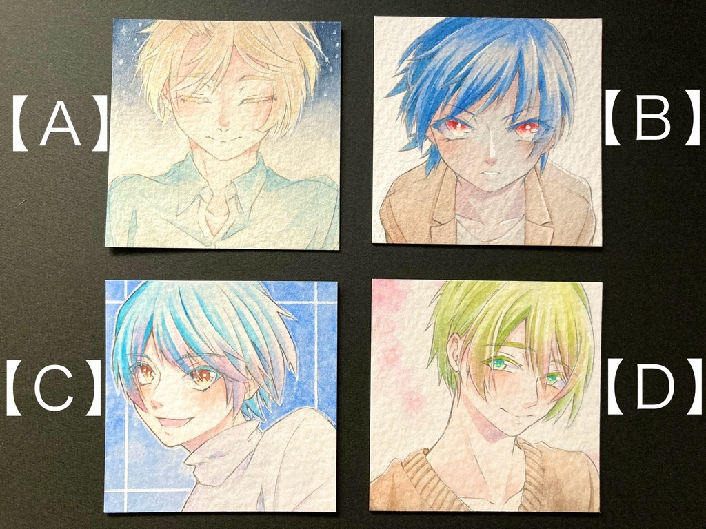 【5.5cm角】 カラーイラスト 原画【透明水彩】