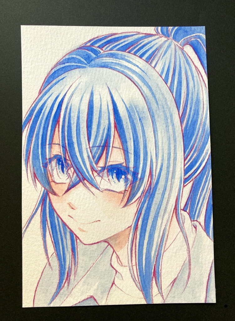 【ポストカード】単色風ドローイング 原画 【まっち水彩】