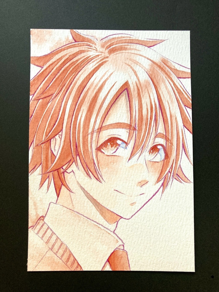 【ポストカード】単色風ドローイング 原画 【まっち水彩】