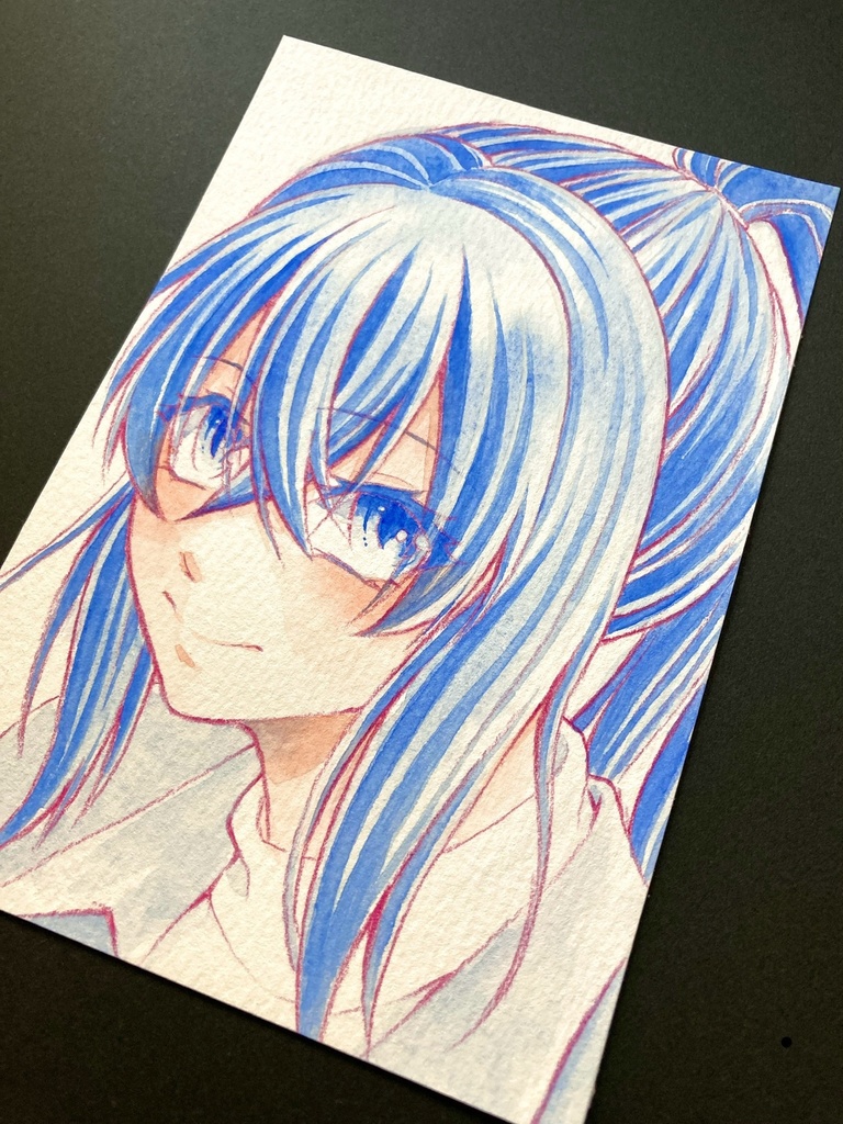 【ポストカード】単色風ドローイング 原画 【まっち水彩】