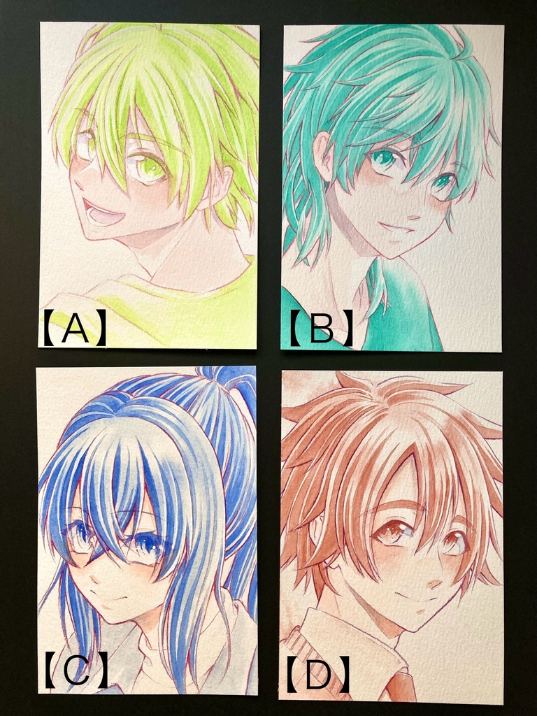 【ポストカード】単色風ドローイング 原画 【まっち水彩】