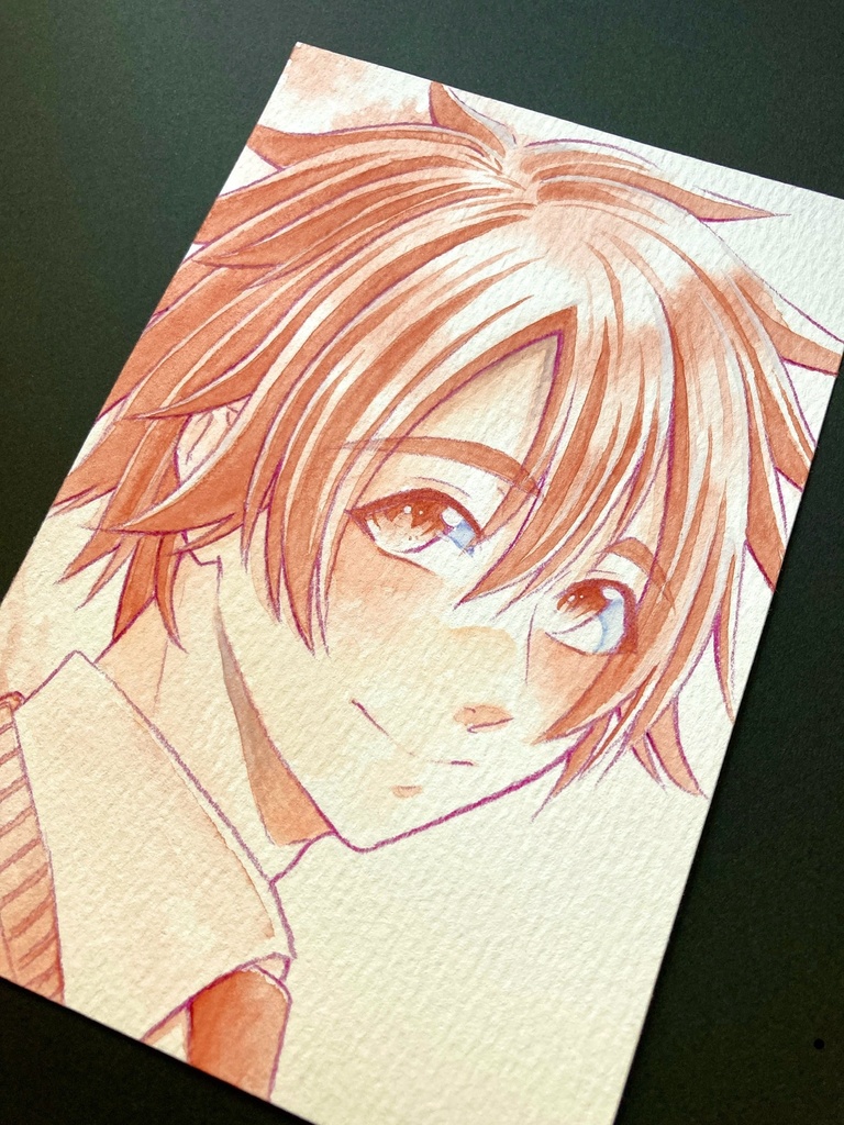 【ポストカード】単色風ドローイング 原画 【まっち水彩】