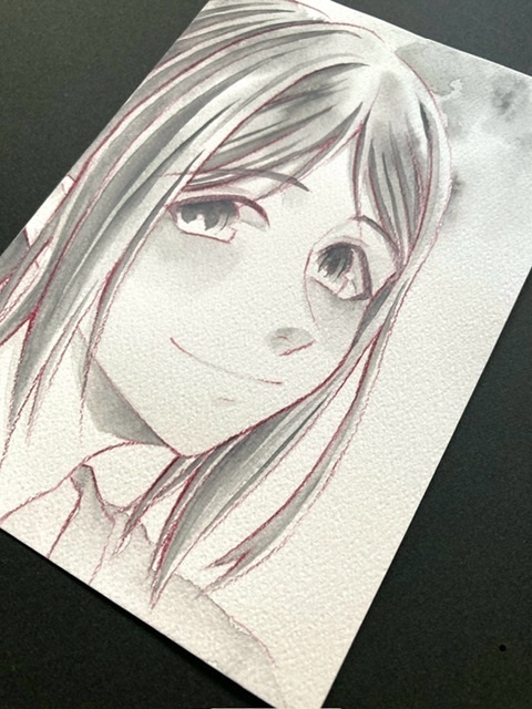 【ポストカード】単色ドローイング 原画 【まっち水彩 茶・黒】