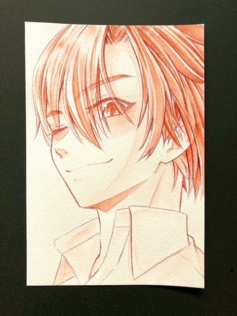 【ポストカード】単色ドローイング 原画 【まっち水彩 茶・黒】