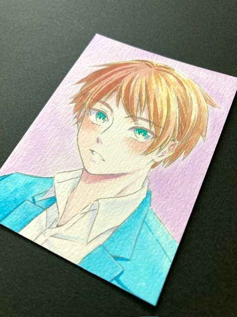 【7.5×5.5cm】 カラーイラスト 原画【カラーインク②】