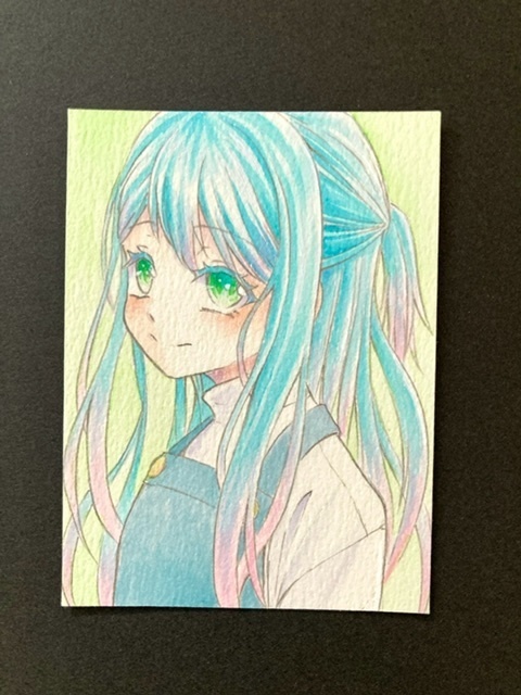 【7.5×5.5cm】 カラーイラスト 原画【カラーインク②】