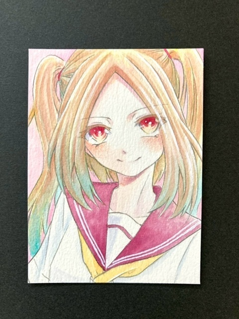 【7.5×5.5cm】 カラーイラスト 原画【カラーインク②】