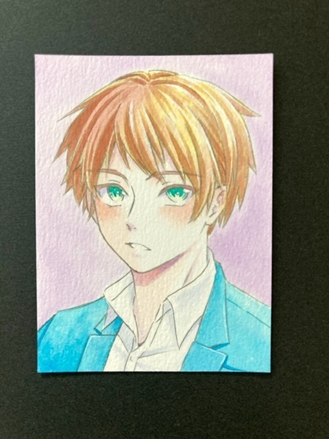 【7.5×5.5cm】 カラーイラスト 原画【カラーインク②】