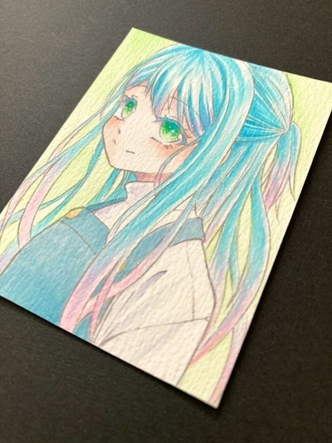 【7.5×5.5cm】 カラーイラスト 原画【カラーインク②】