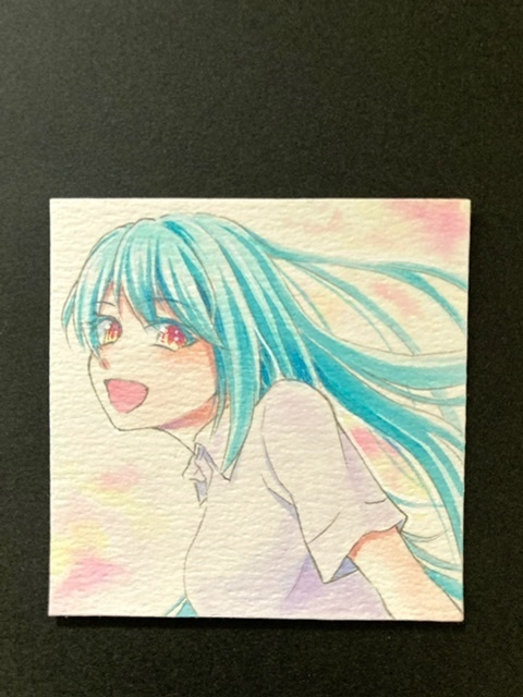 【5.5cm角】カラーイラスト 原画 【カラーインク③】