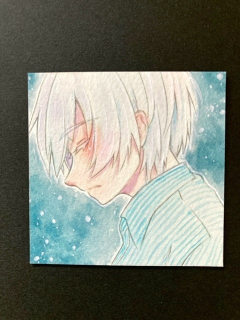 【5.5cm角】カラーイラスト 原画 【カラーインク③】