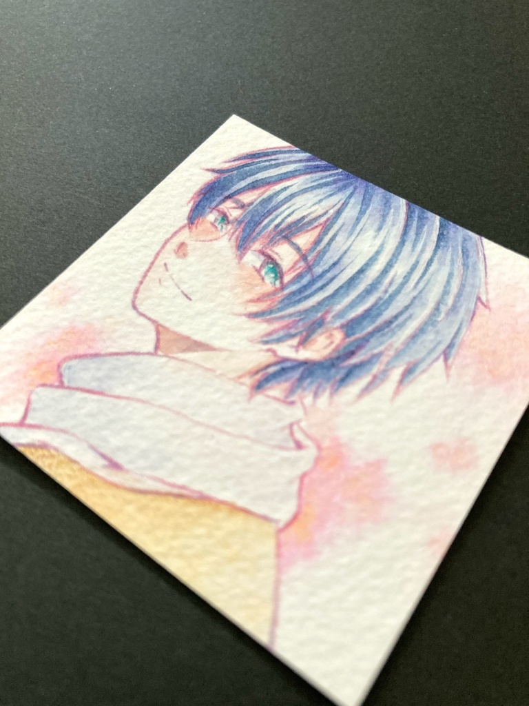 【5.5cm角】カラーイラスト 原画 【透明水彩②】