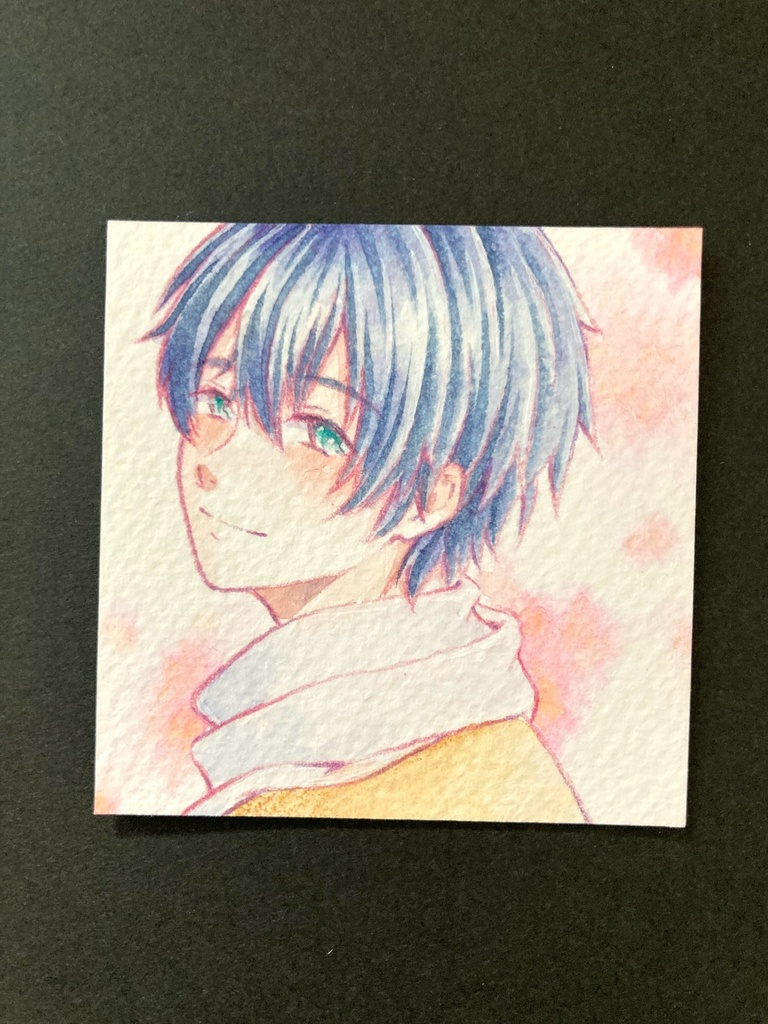 【5.5cm角】カラーイラスト 原画 【透明水彩②】