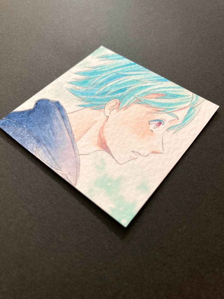 【5.5cm角】カラーイラスト 原画 【透明水彩②】