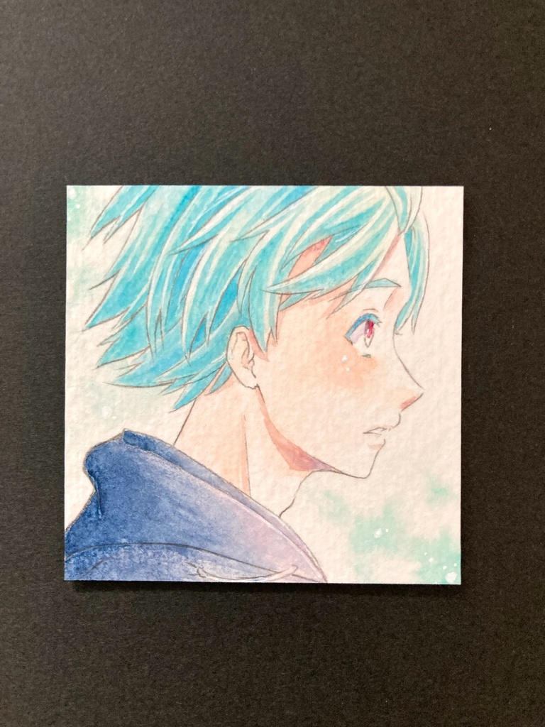 【5.5cm角】カラーイラスト 原画 【透明水彩②】