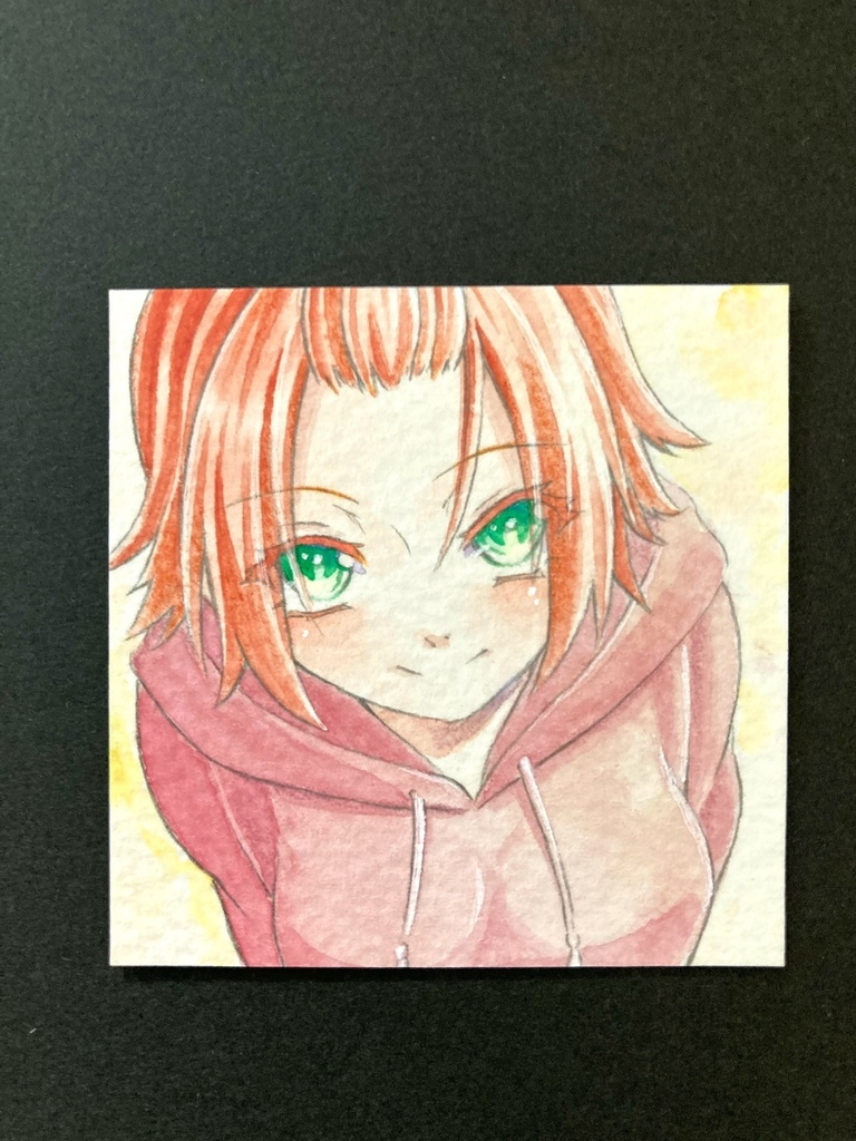 【5.5cm角】カラーイラスト 原画 【透明水彩②】