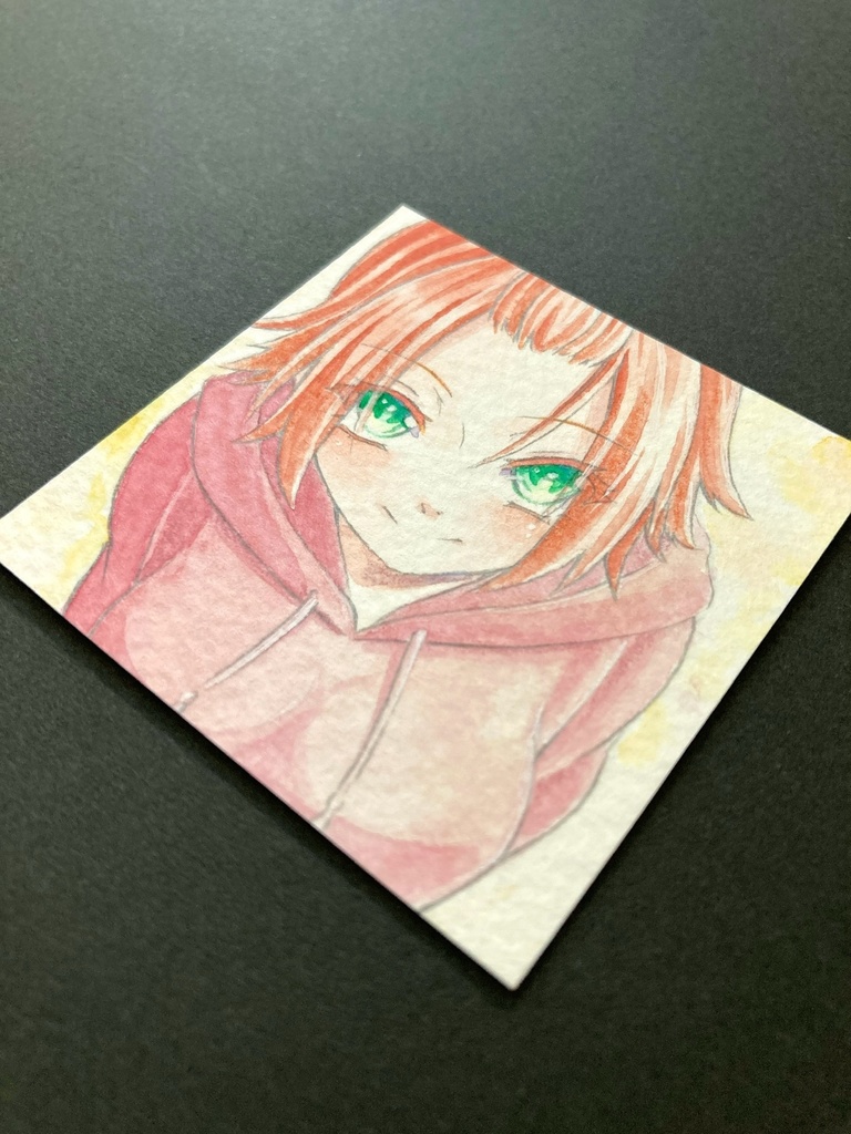 【5.5cm角】カラーイラスト 原画 【透明水彩②】