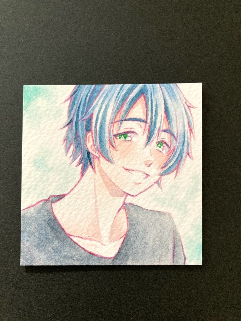 【5.5cm角】カラーイラスト 原画 【透明水彩②】