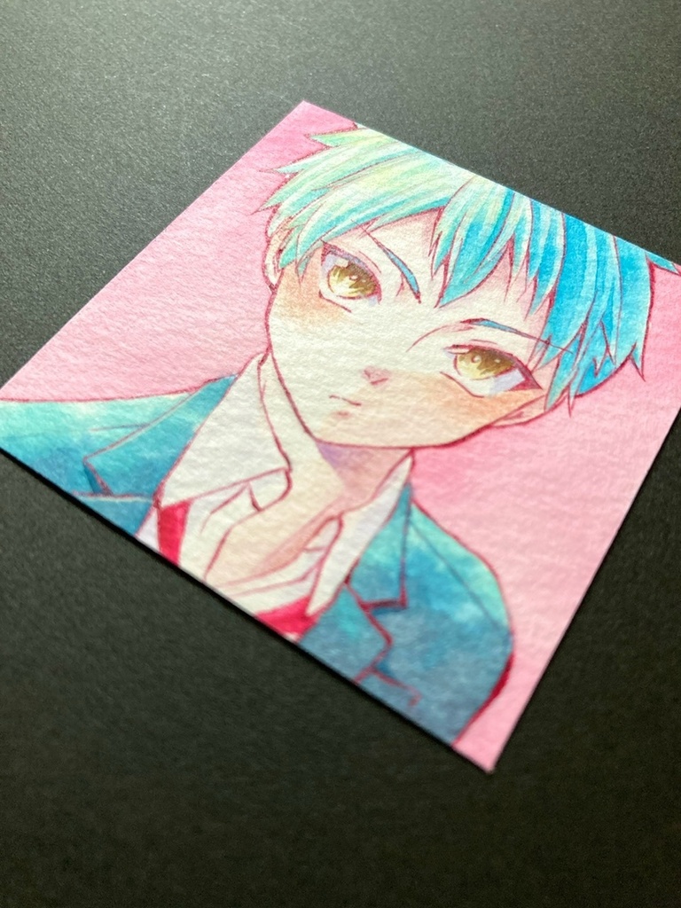 【5.5cm角】カラーイラスト 原画 【カラーインク④】