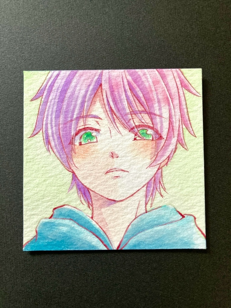 【5.5cm角】カラーイラスト 原画 【カラーインク④】