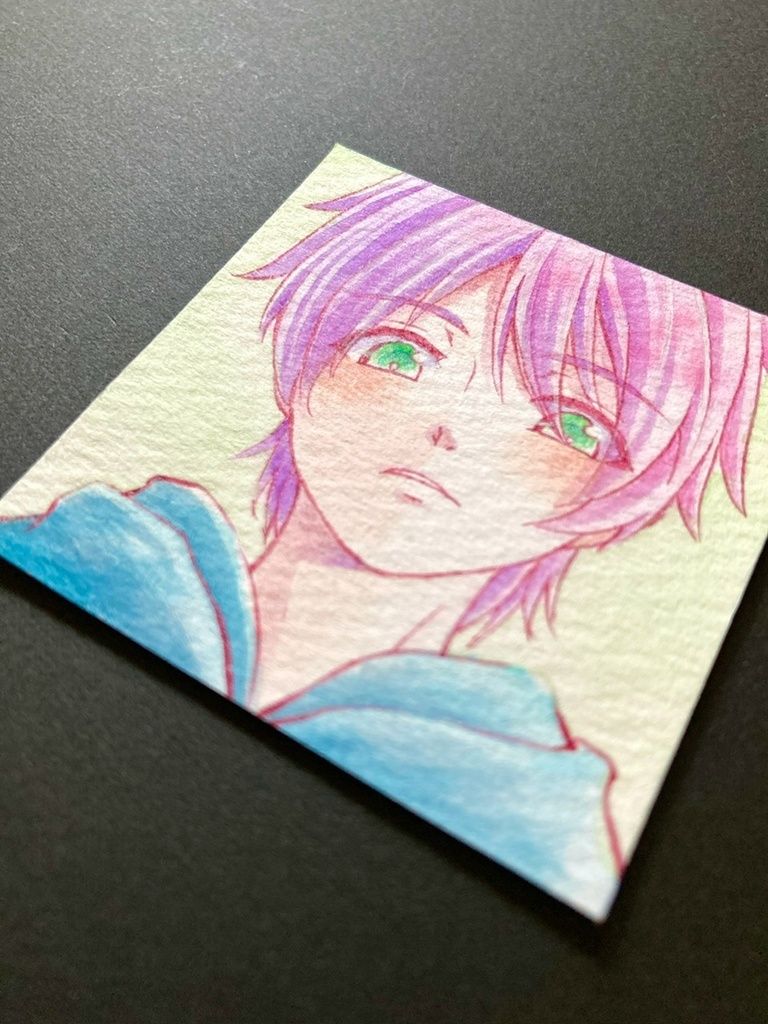 【5.5cm角】カラーイラスト 原画 【カラーインク④】