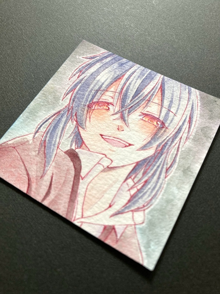 【5.5cm角】カラーイラスト 原画 【透明水彩③】