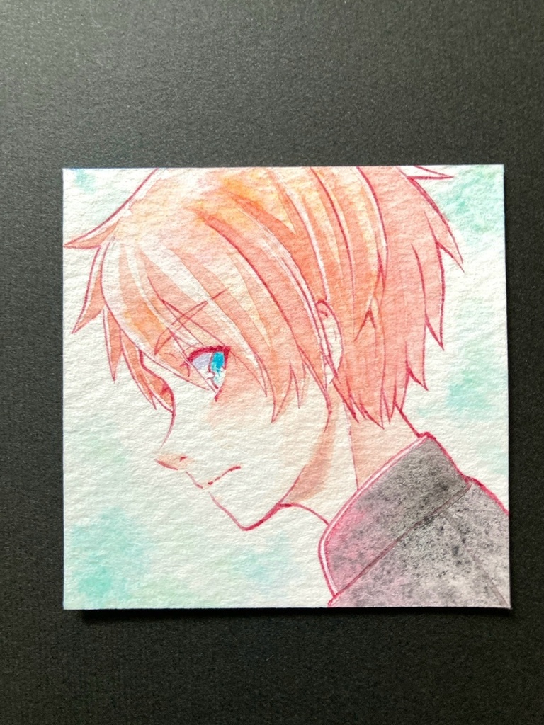 【5.5cm角】カラーイラスト 原画 【透明水彩③】