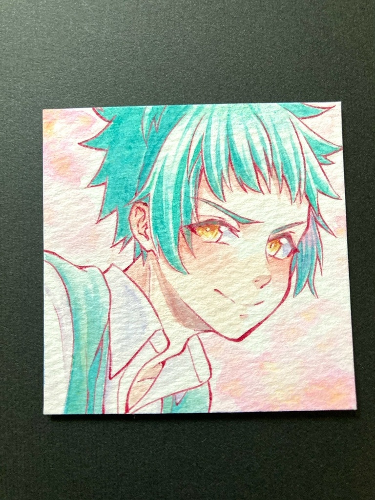 【5.5cm角】カラーイラスト 原画 【透明水彩③】