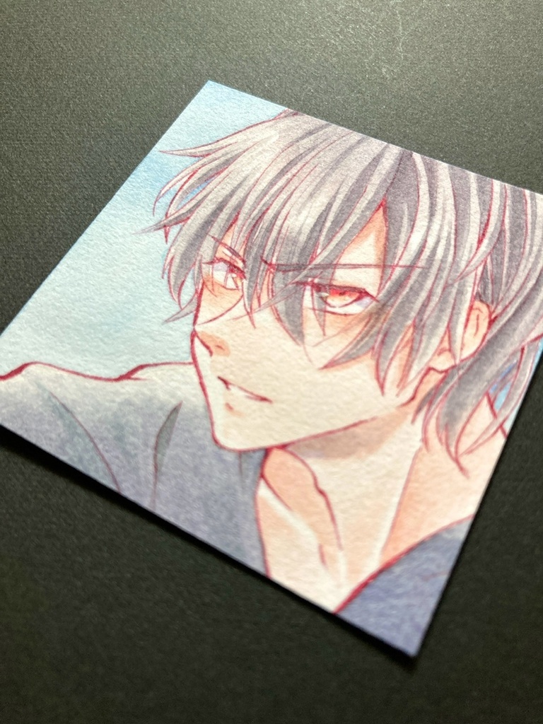 【5.5cm角】カラーイラスト 原画 【透明水彩③】