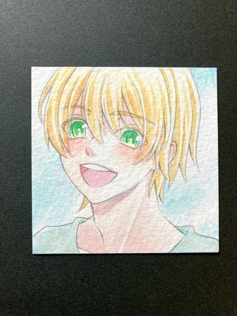 【5.5cm角】カラーイラスト 原画 【透明水彩④】