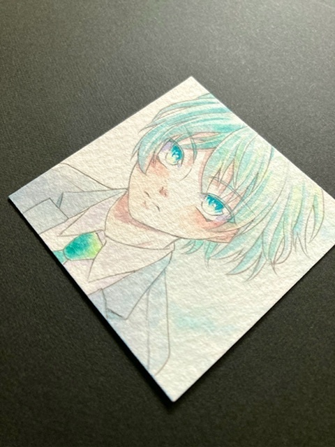 【5.5cm角】カラーイラスト 原画 【透明水彩④】