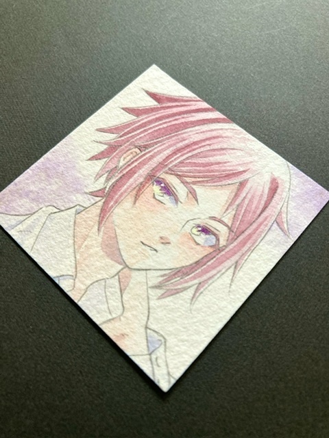 【5.5cm角】カラーイラスト 原画 【透明水彩④】