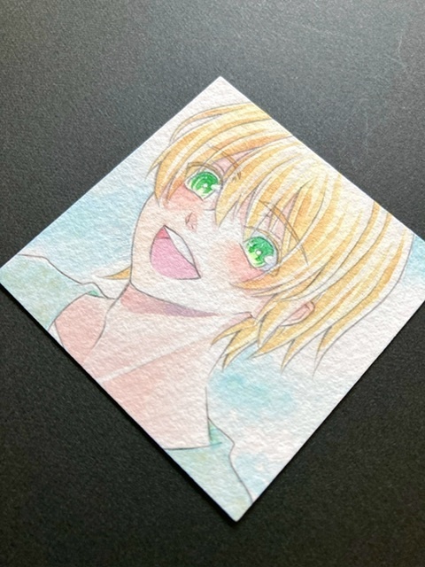 【5.5cm角】カラーイラスト 原画 【透明水彩④】