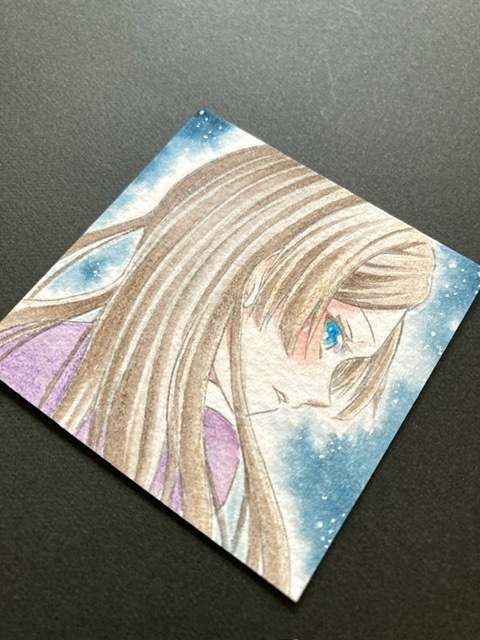 【5.5cm角】カラーイラスト 原画 【透明水彩④】